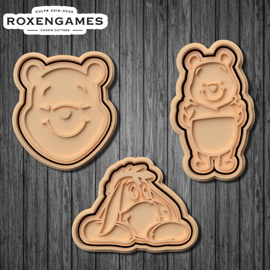 3D file Winnie the Pooh cookie cutter set of 6 🍪・3D printable model to download・Cults